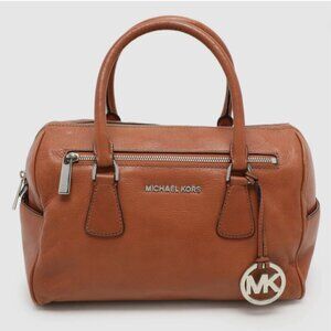 MICHAEL KORS Sophie, large zip top leather satchel in cedar